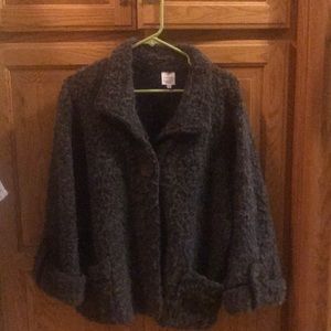 dark gray fuzzy sweater